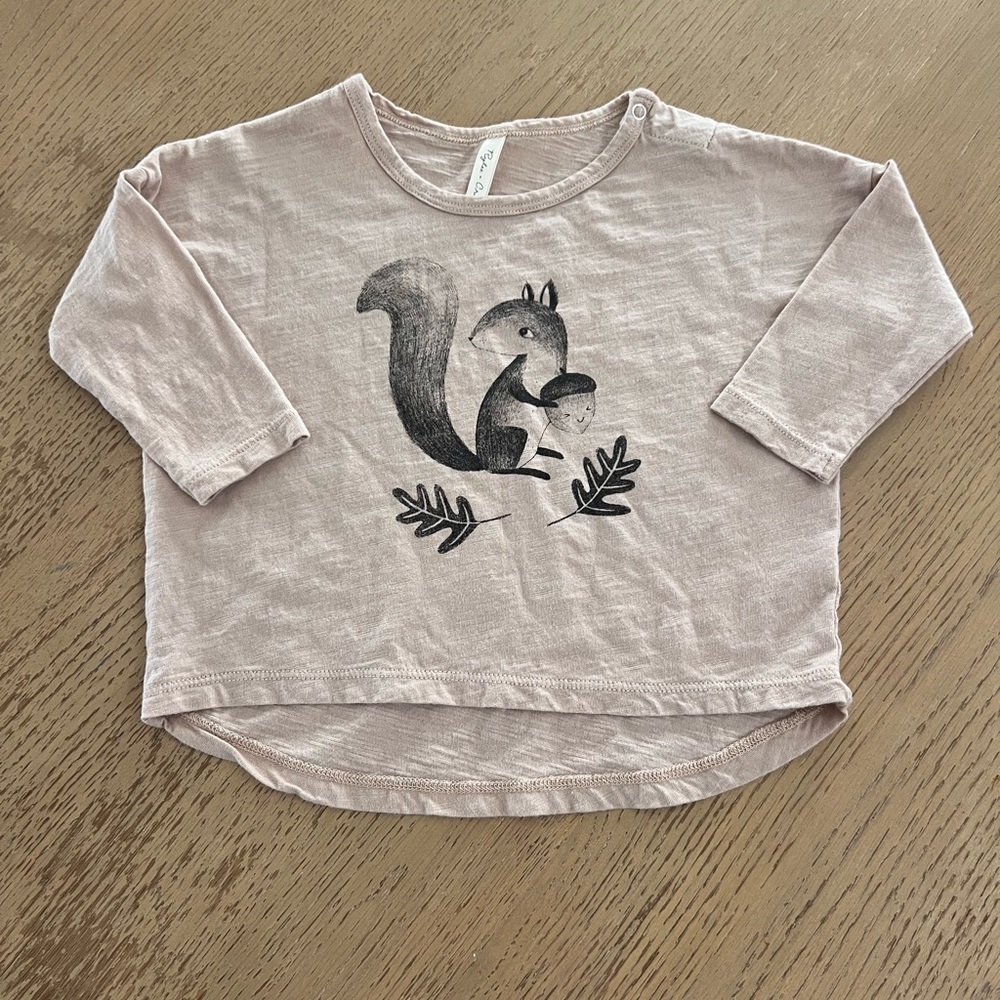 Rylee & Cru squirrel oversized baby tshirt 6-12 months fall unisex